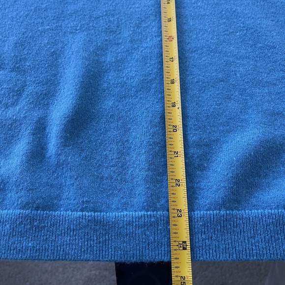 Talbots Sweater Women's M Blue Pure Cashmere V-neck Minimalist Layering Classic - Picture 7 of 9